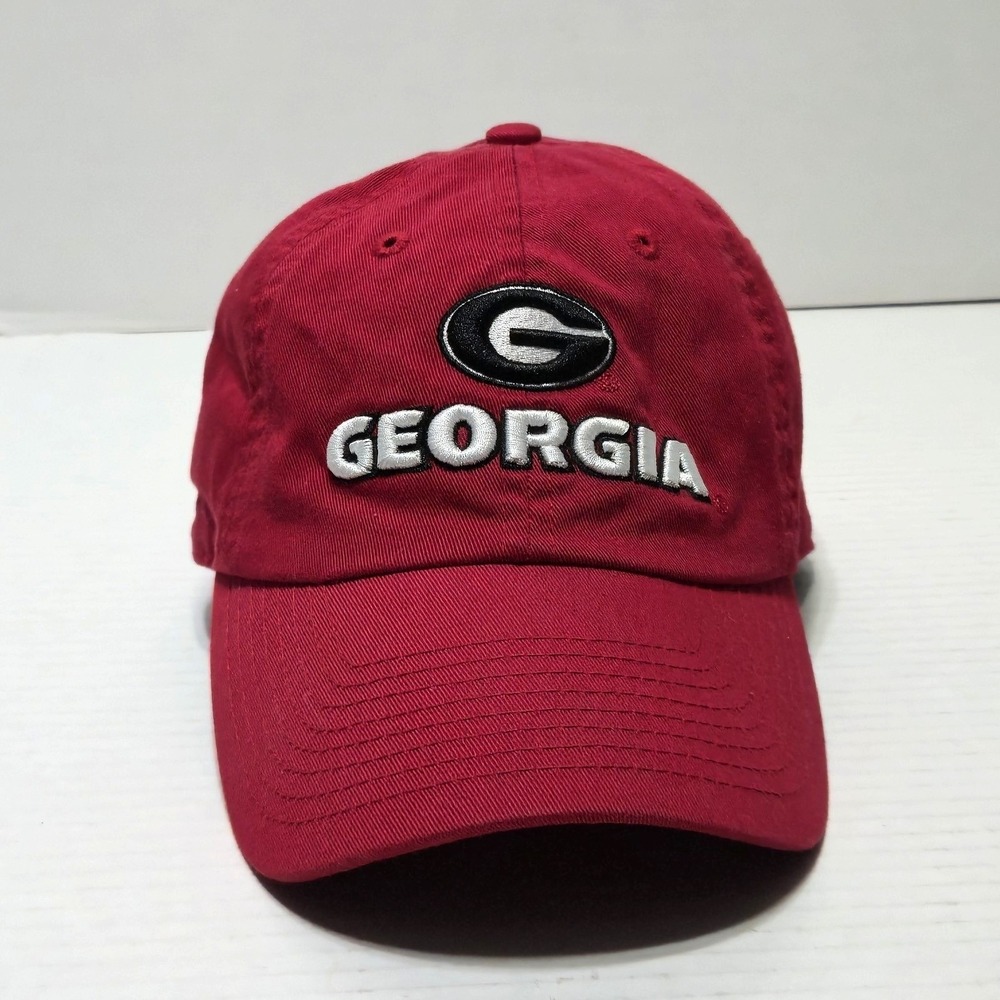 Fan Favorite Georgia Bulldogs UGA Red Spell Logo Strapback Dad Cap Hat '47 NICE